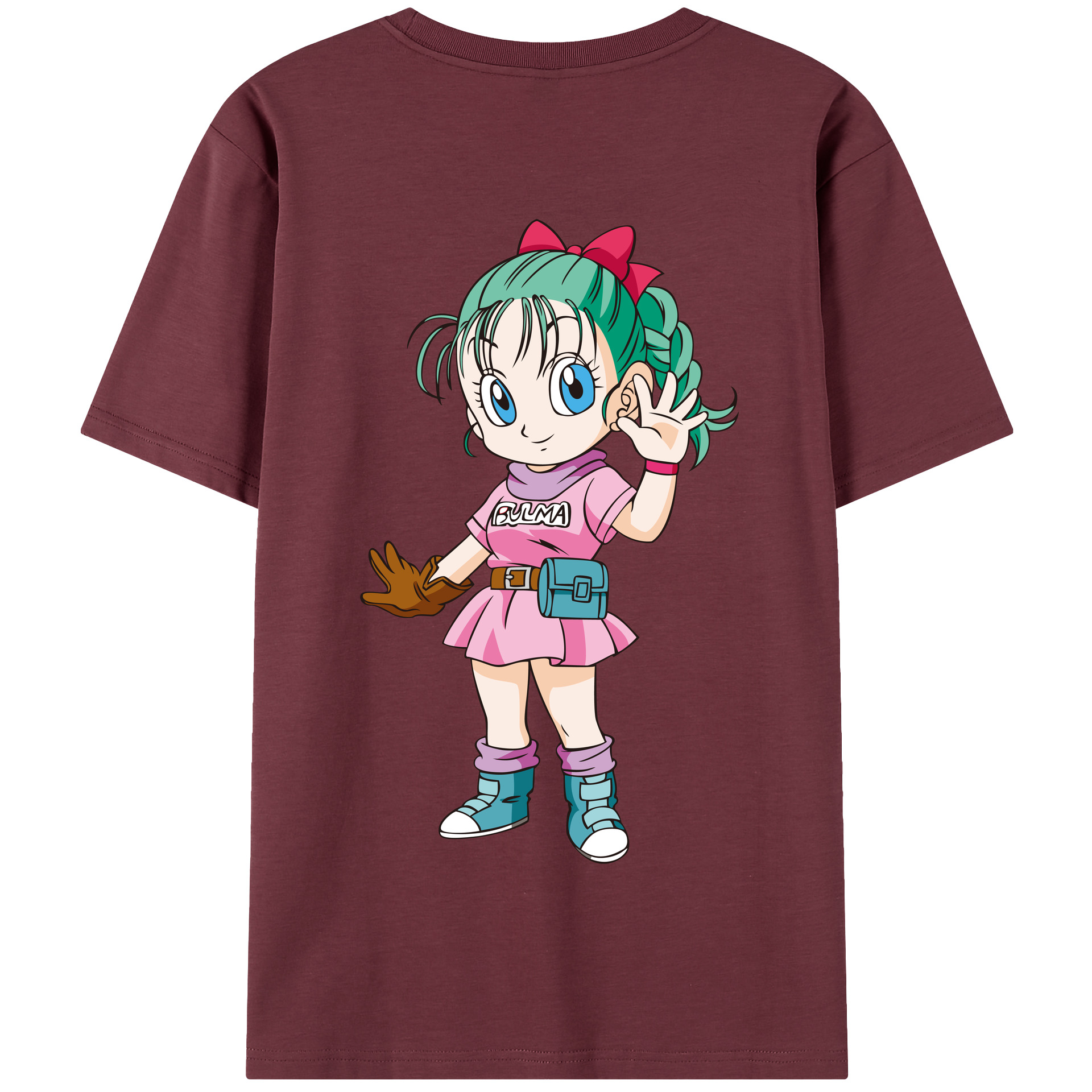 （画像用） ドラゴンボール ブルマ DRAGON BALL Bulma 綿100％半袖Tシャツ（背面プリント）